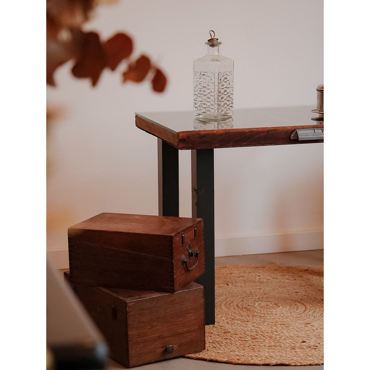Table basse en bois Donna N°633 - Bon état noir, DEBONGOUT