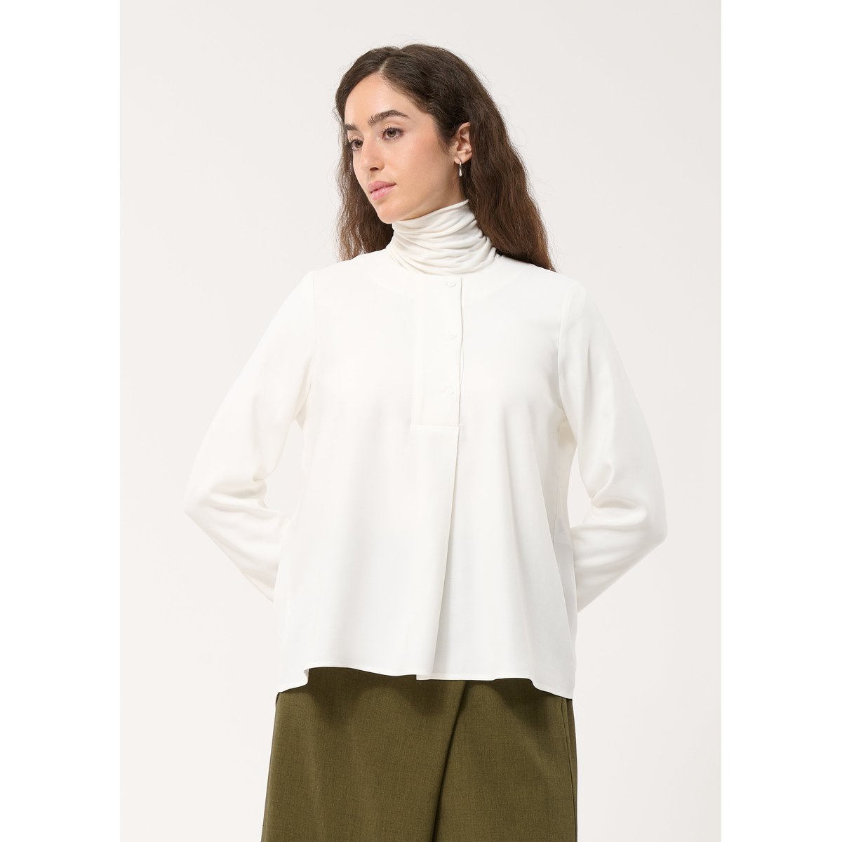 Blouse manches longues col rond ecru, HUMILITY
