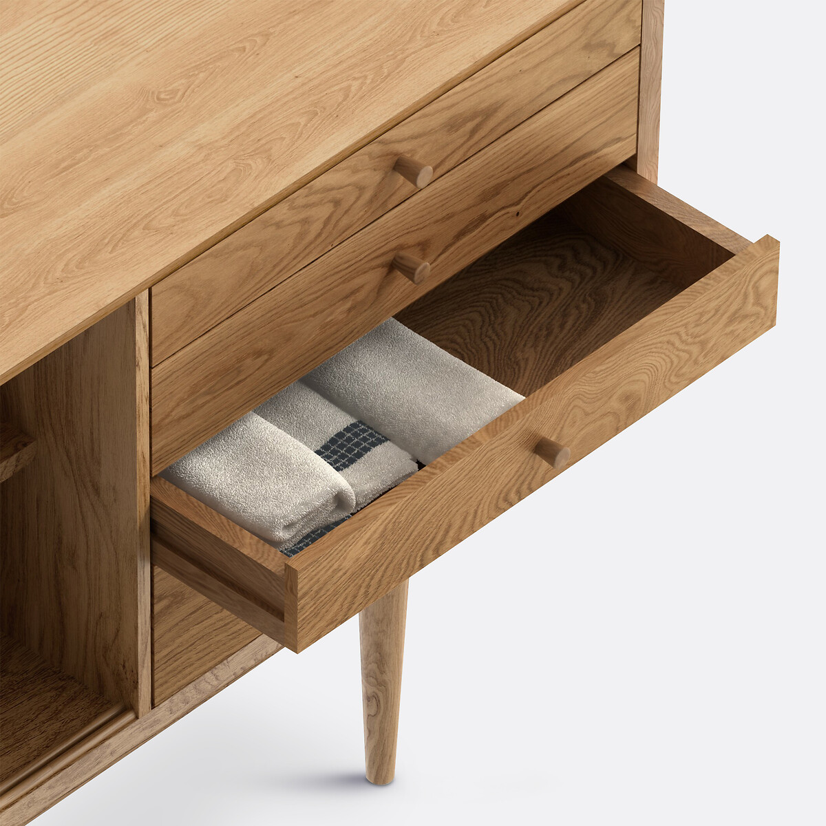 Buffet vintage, 2 portes, 4 tiroirs, Quilda bois clair naturel, LA REDOUTE INTERIEURS