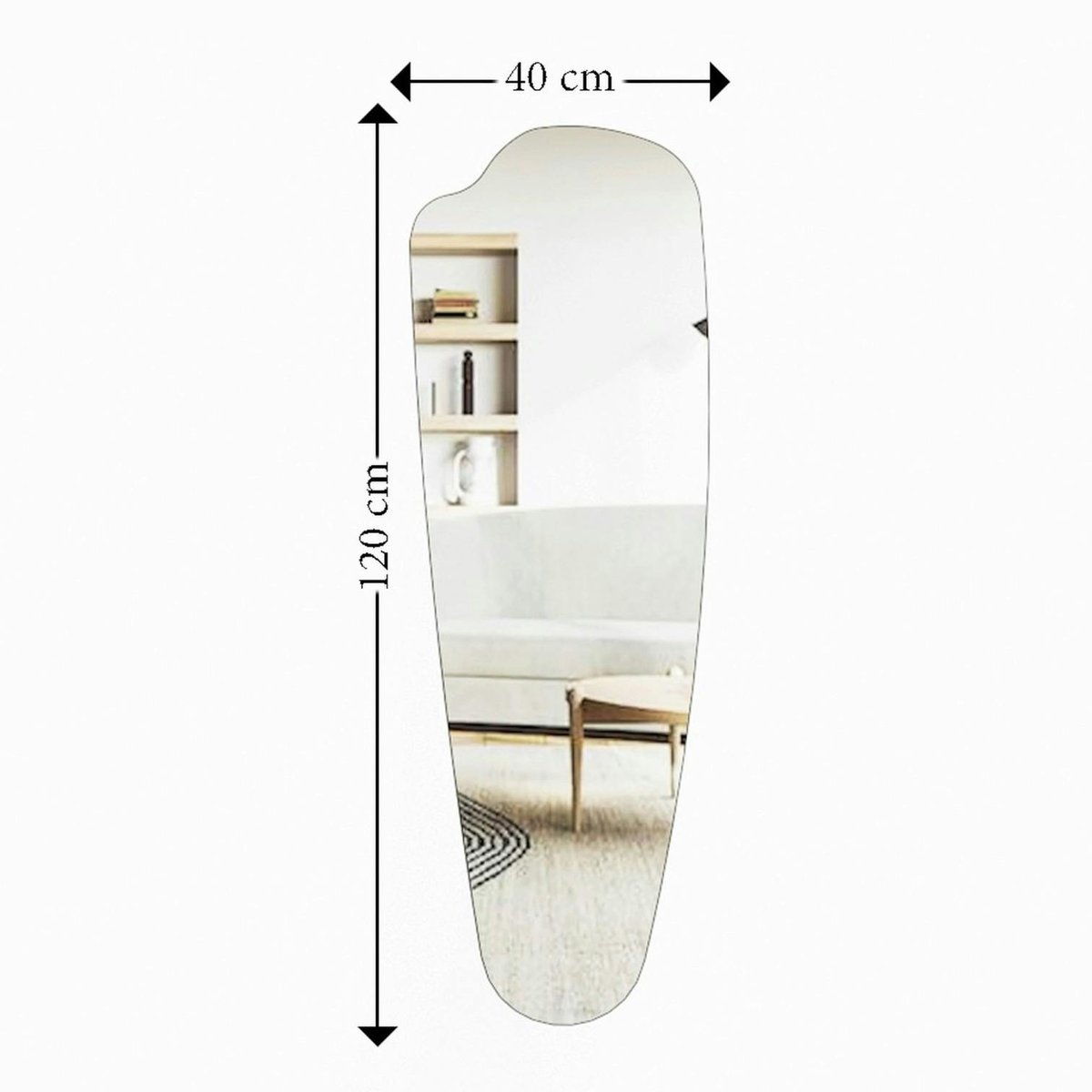 Miroir mural organique 120 cm - chambre, entrée CODY noir, PIER IMPORT
