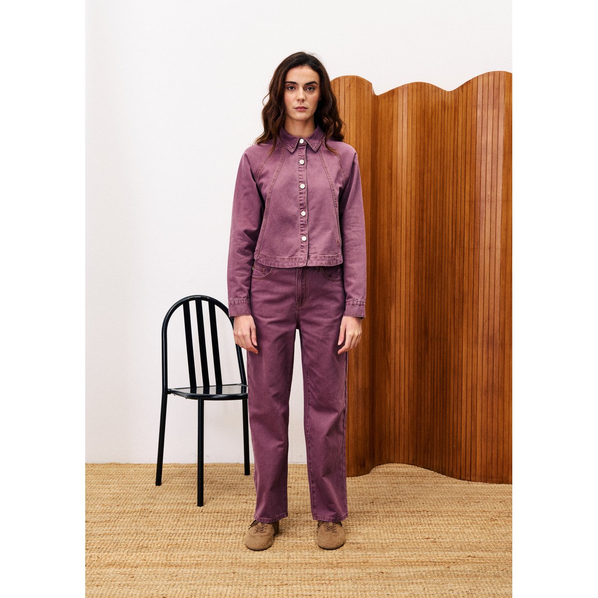 Chemise en coton MASALA violet, FRNCH
