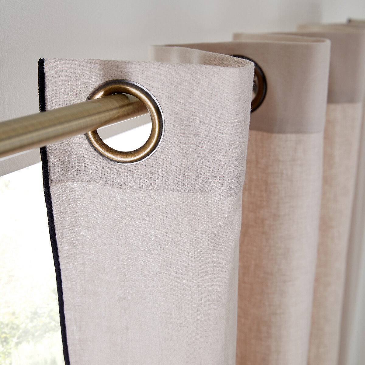 Lincot Linen/Cotton Eyelet Curtain natural, LA REDOUTE INTERIEURS