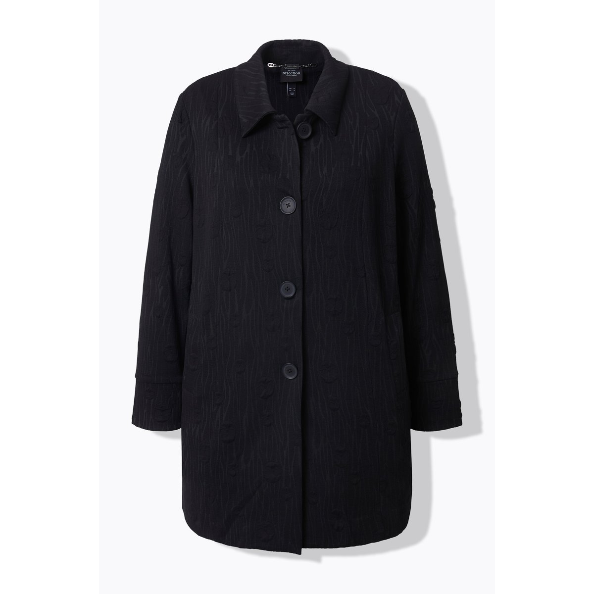 Blazer en jersey Jacquard noir, ULLA POPKEN