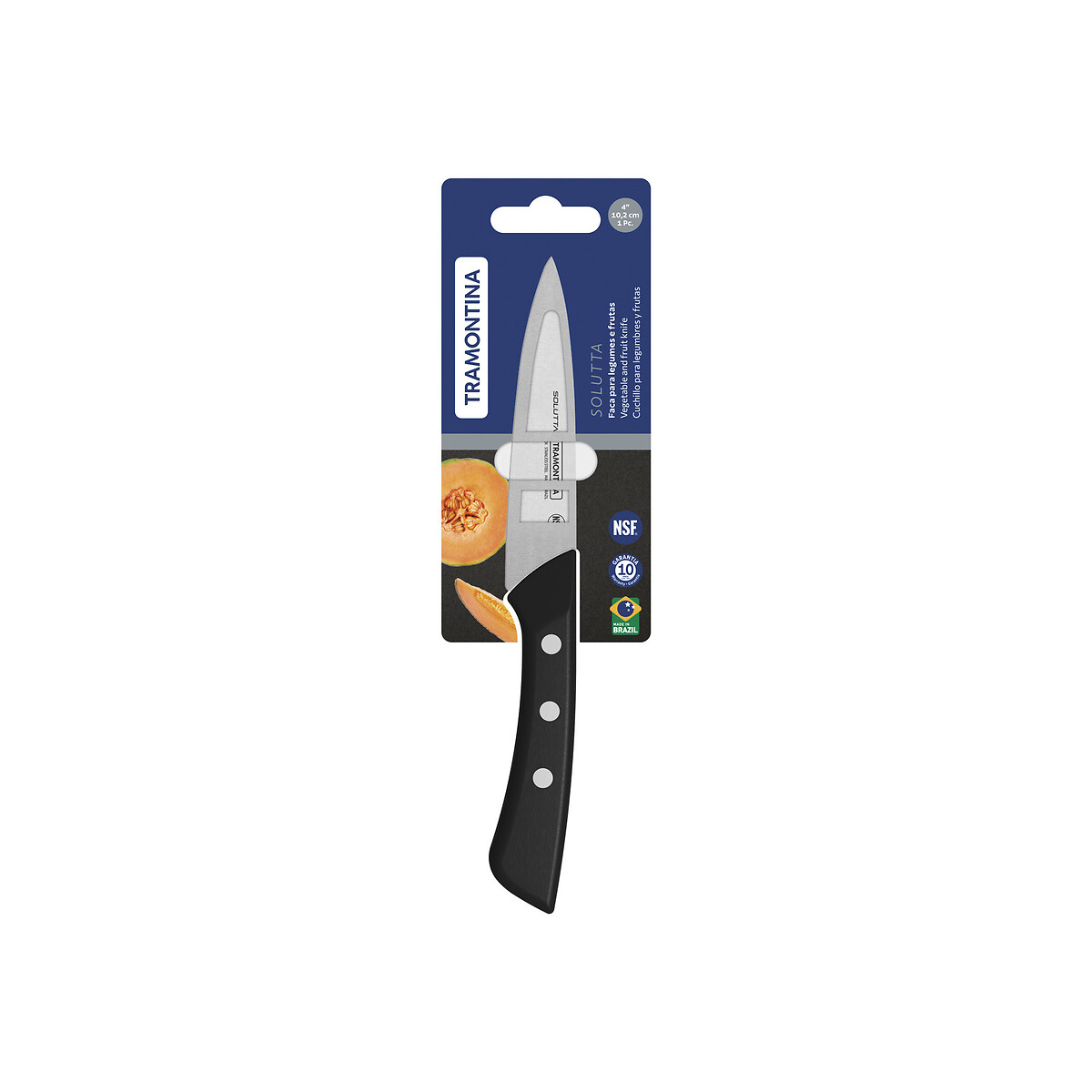 Faca para legumes e frutas Solutta 4", Tramontina preto , TRAMONTINA