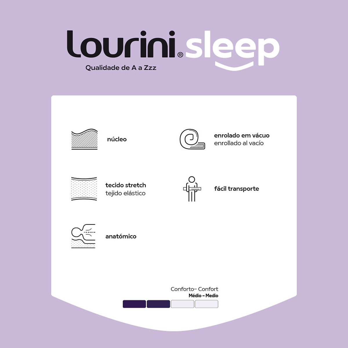 Colchão Ergosoft Core, Lourini® branco, LOURINI