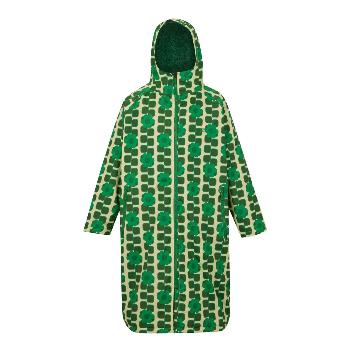 Peignoir à langer imperméable motif/style petite fleur et carré ORLA KIELY vert, REGATTA