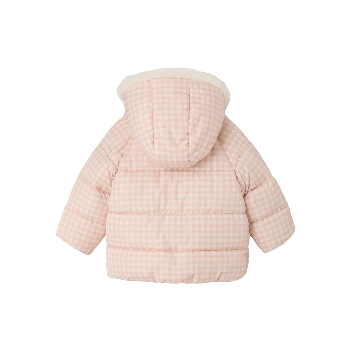 Doudoune à capuche rose poudré, VERTBAUDET
