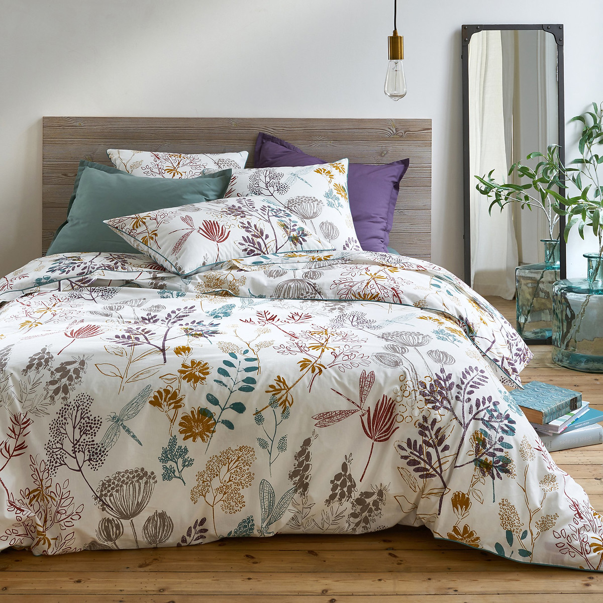 Housse de couette percale de coton, Botanique imprimé, LA REDOUTE INTERIEURS