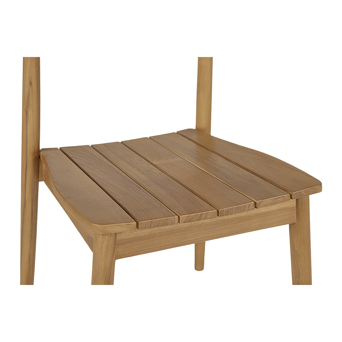 Chaises de jardin empilables en bois teck massif (lot de 2) SAGARA couleur unique, MILIBOO
