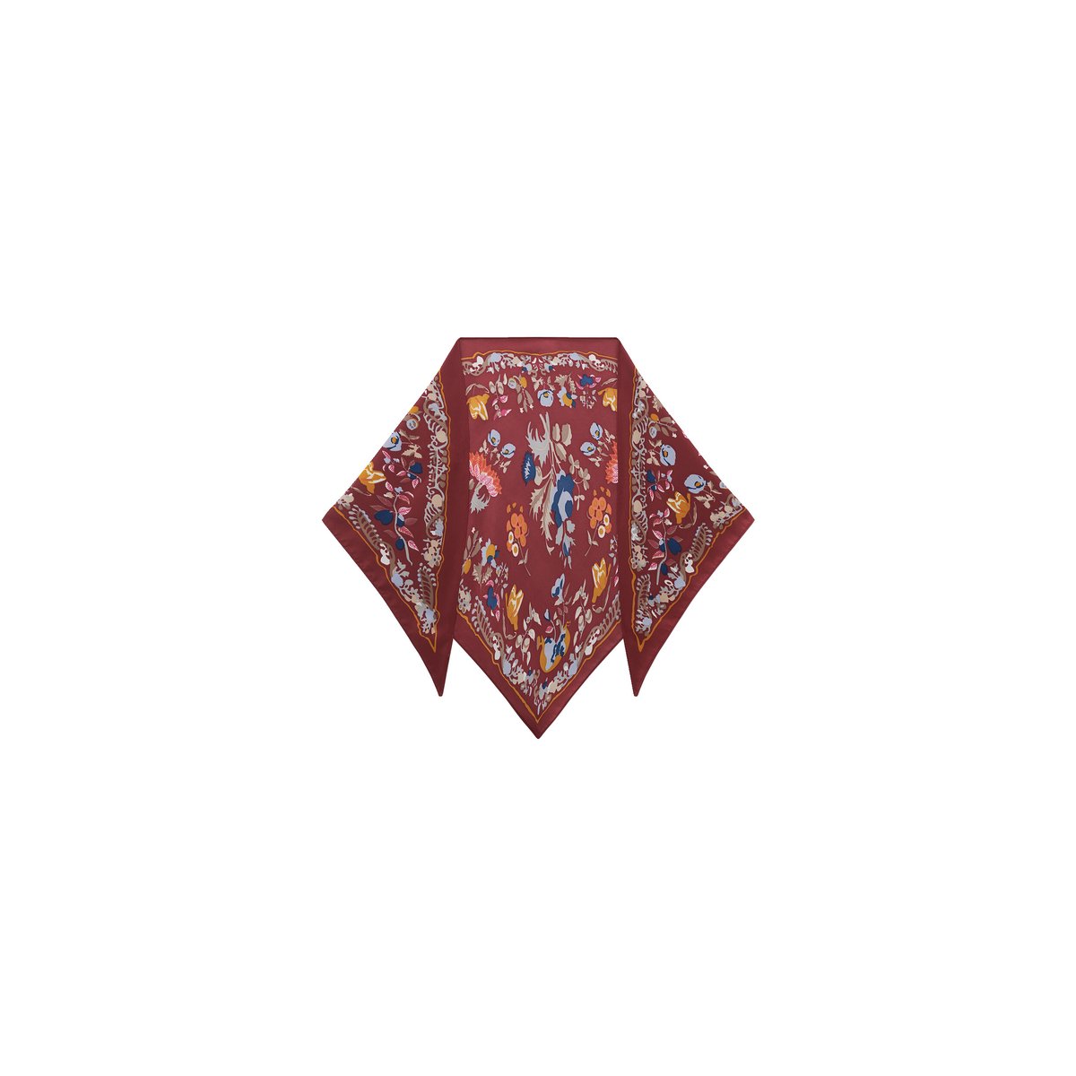 Foulard satin bohème LUGARIA rouge, CAROLL