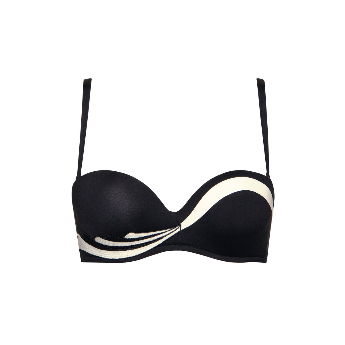 Haut maillot de bain bandeau préformé Guaraja noir noir, LISCA