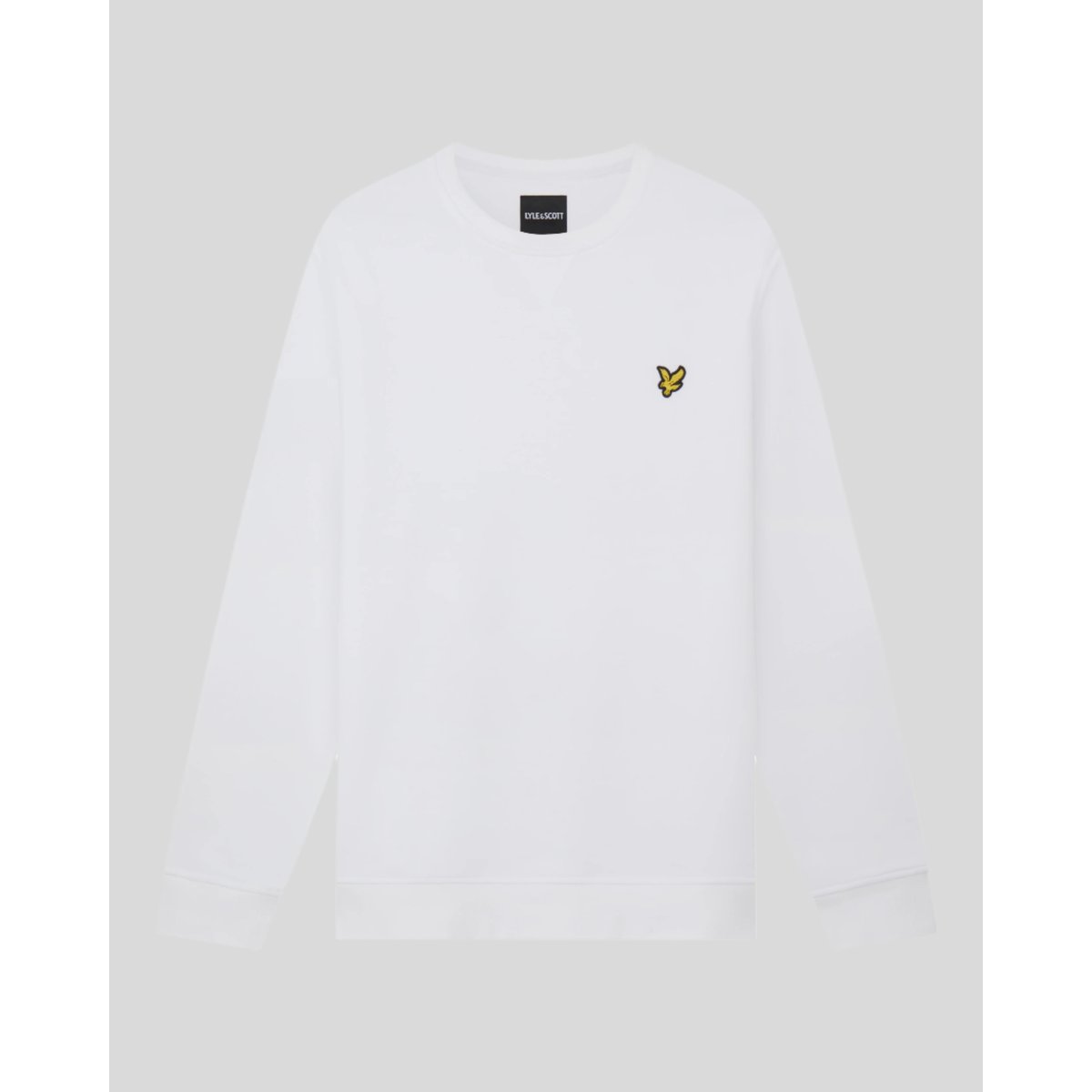 Sweat-shirt col rond en coton blanc, LYLE & SCOTT