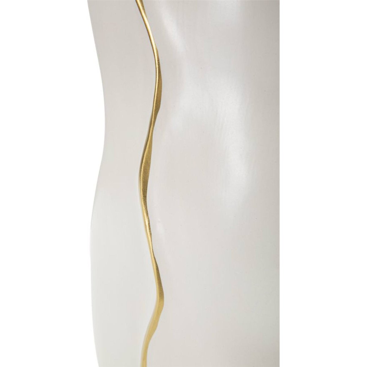 Vase en céramique silhouette ondulée GLAM blanc et or, RECOLLECTION