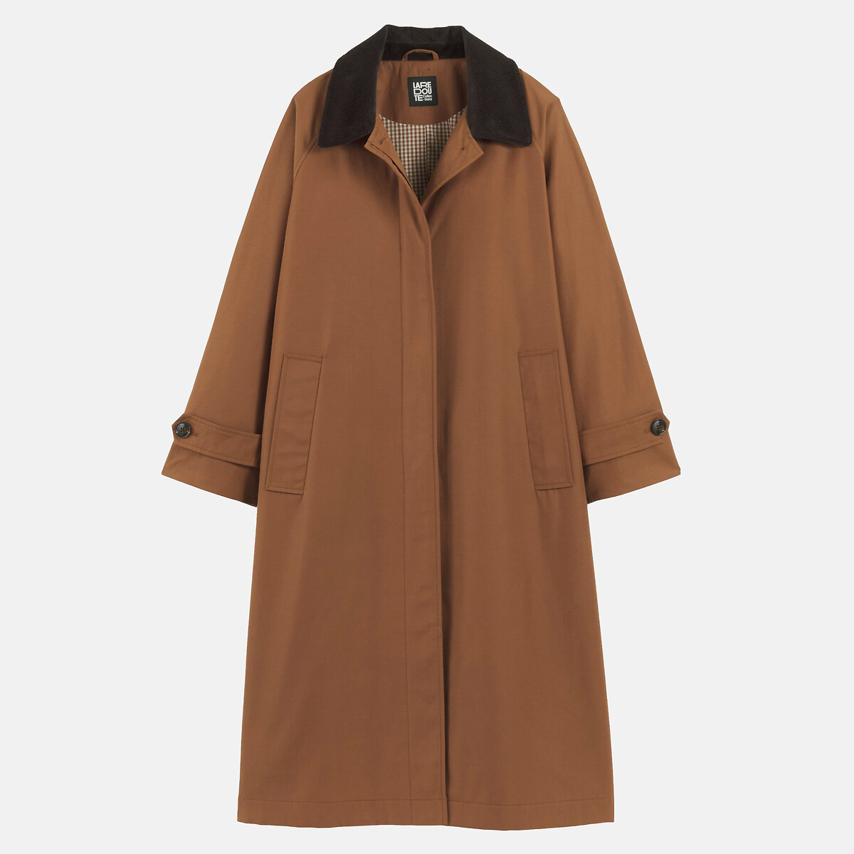 Long Mid-Season Trench Coat with Button Fastening camel brown, LA REDOUTE COLLECTIONS