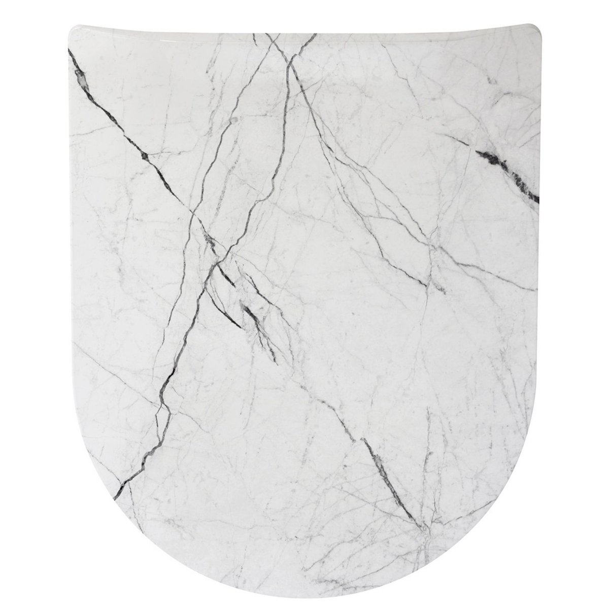 Abattant wood slim déclipsable - Effet marbre de Carrare blanc, HOME MAISON