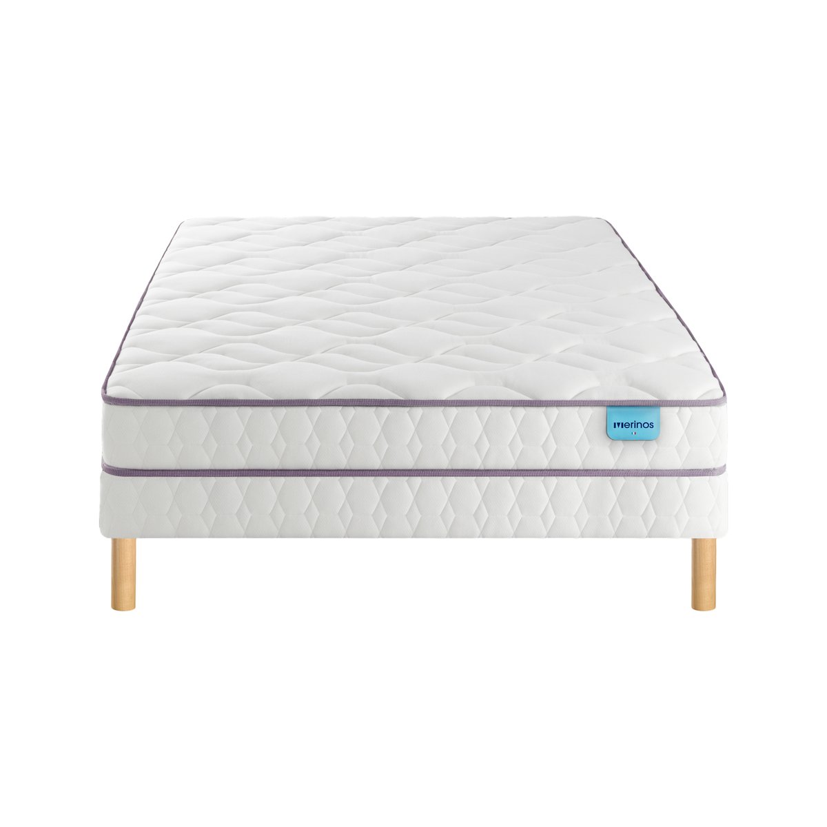 Ensemble matelas mousse et sommier, Happy Lit blanc, MERINOS
