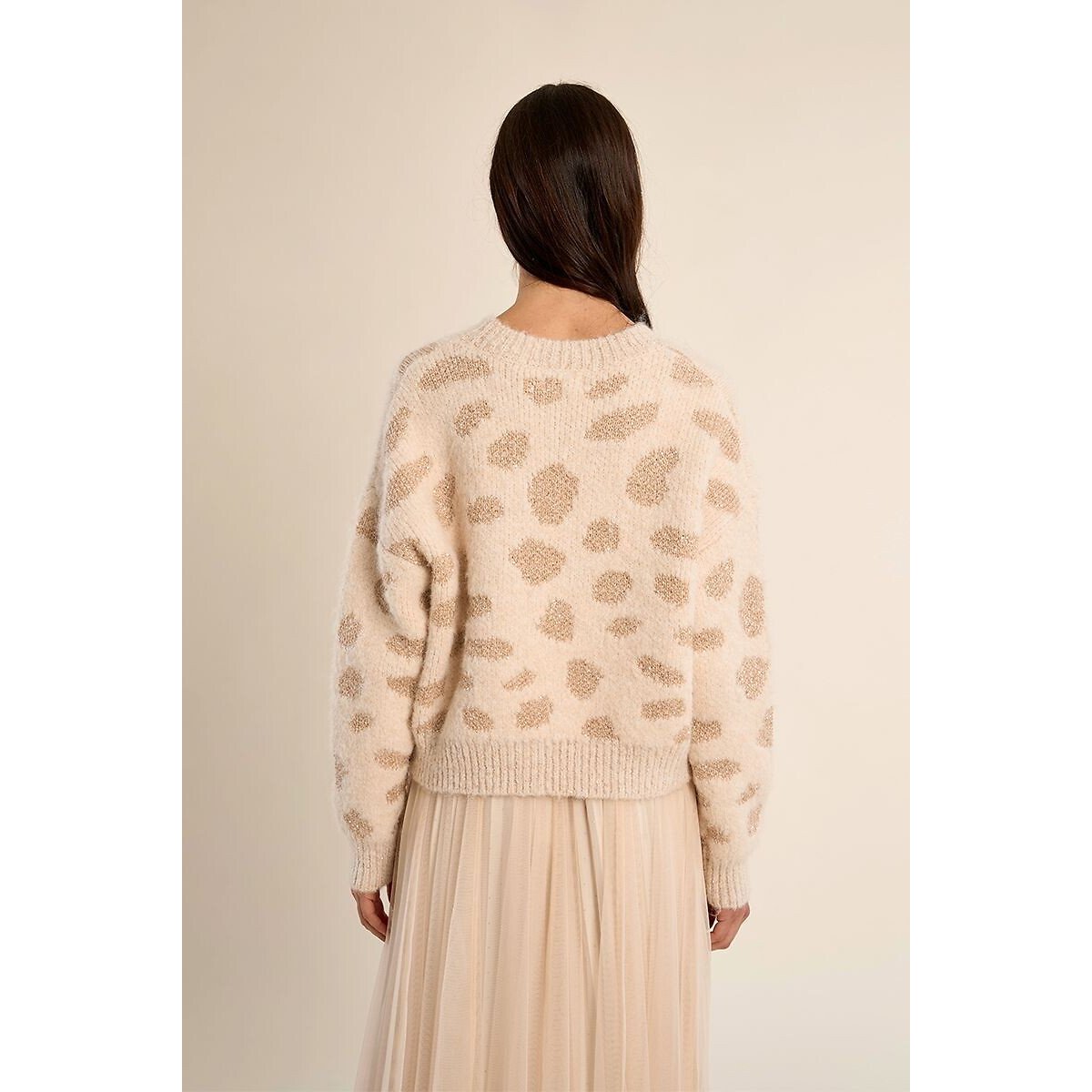 Camisola estampada, gola redonda cru, MOLLY BRACKEN