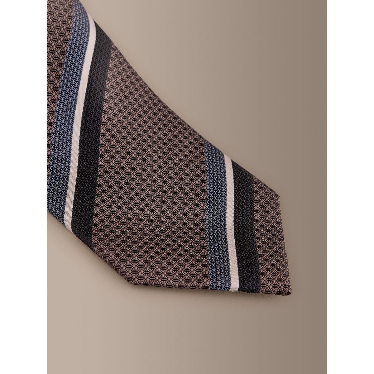 Cravate rayée signature marron, NEXT
