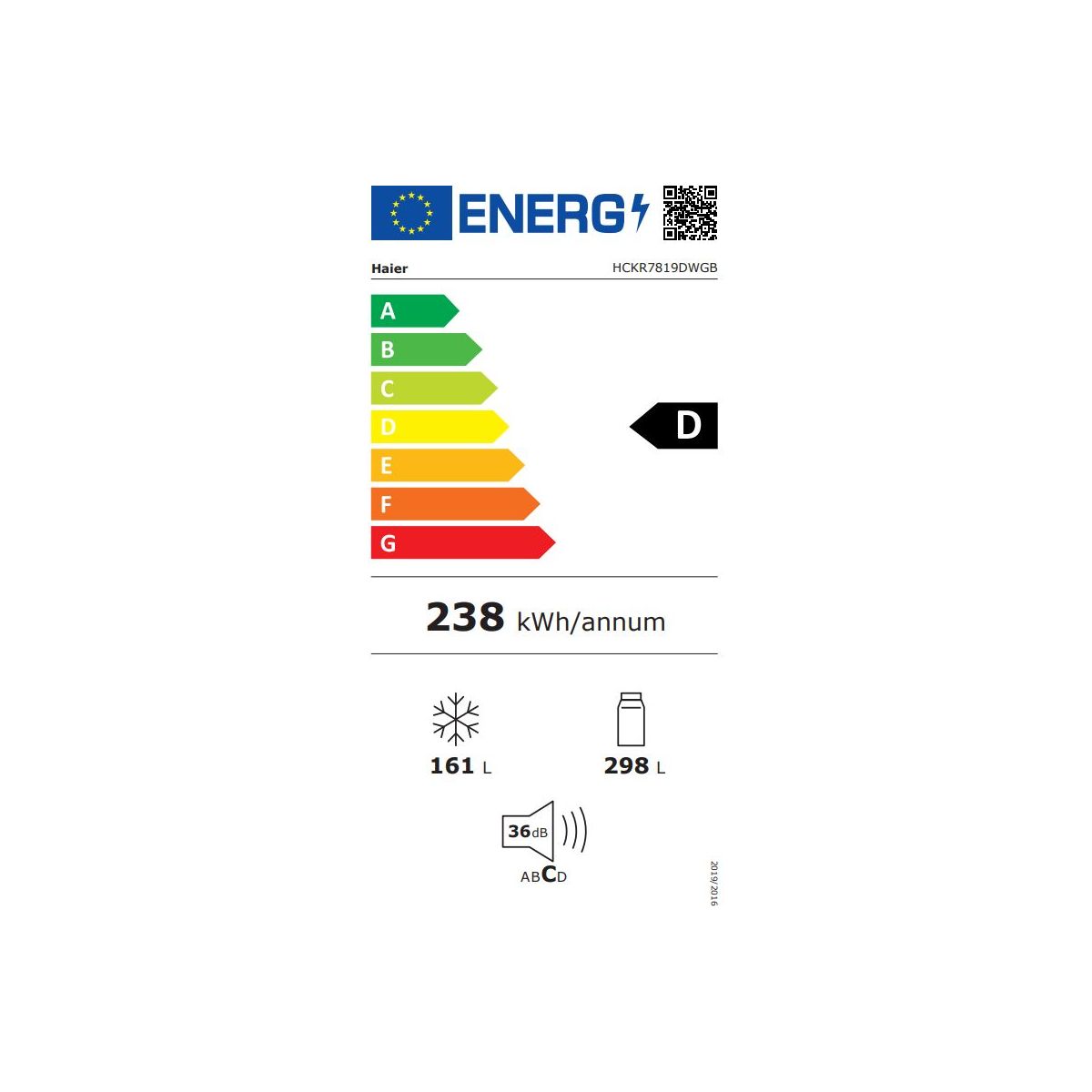 Réfrigérateur multi portes HCKR7819DWGB couleur unique, HAIER