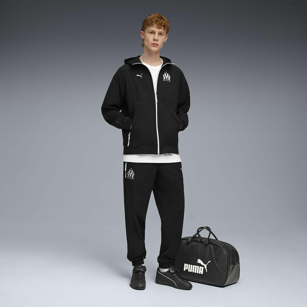 Olympique De Marseille Woven Zip-Up Jacket black, PUMA