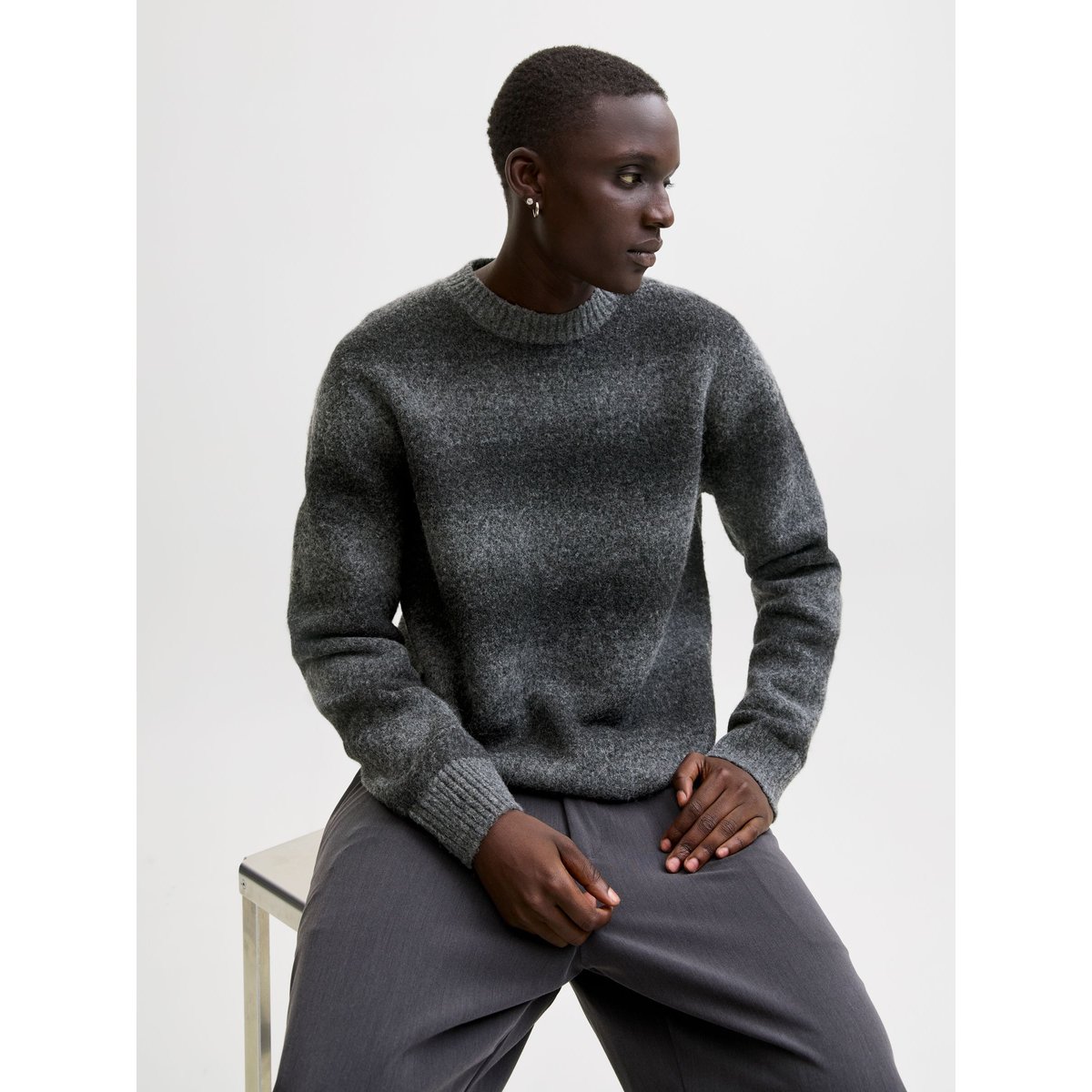 Pull En Maille dark grey melange, JACK & JONES