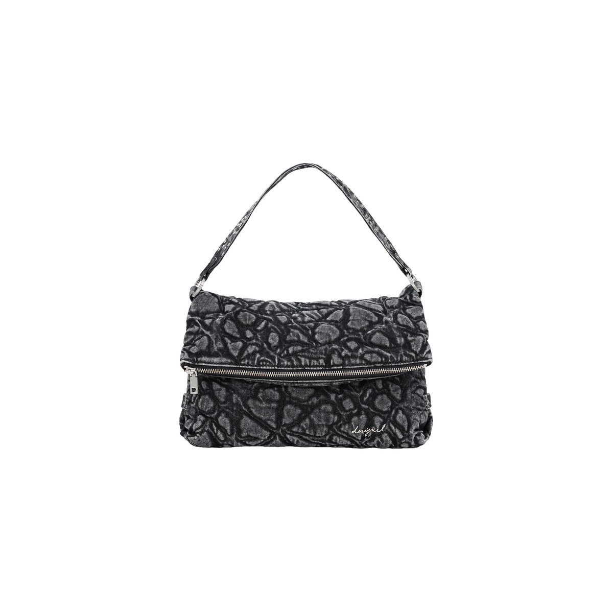 sac brodé de taille moyenne noir, DESIGUAL