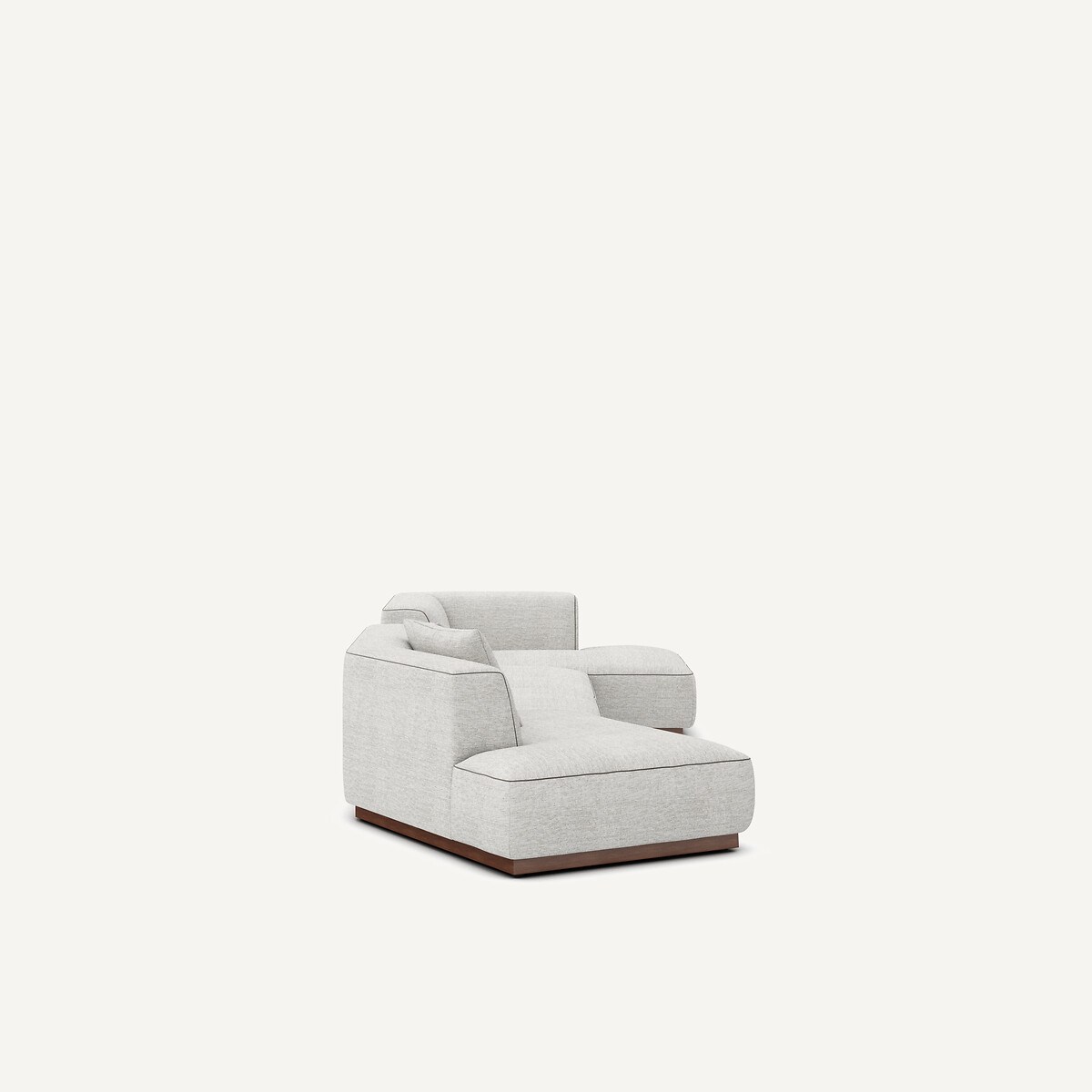Canapé d'angle droit ouvert avec repose-pieds en toile jaspée, JACOPO gris/blanc, AM.PM