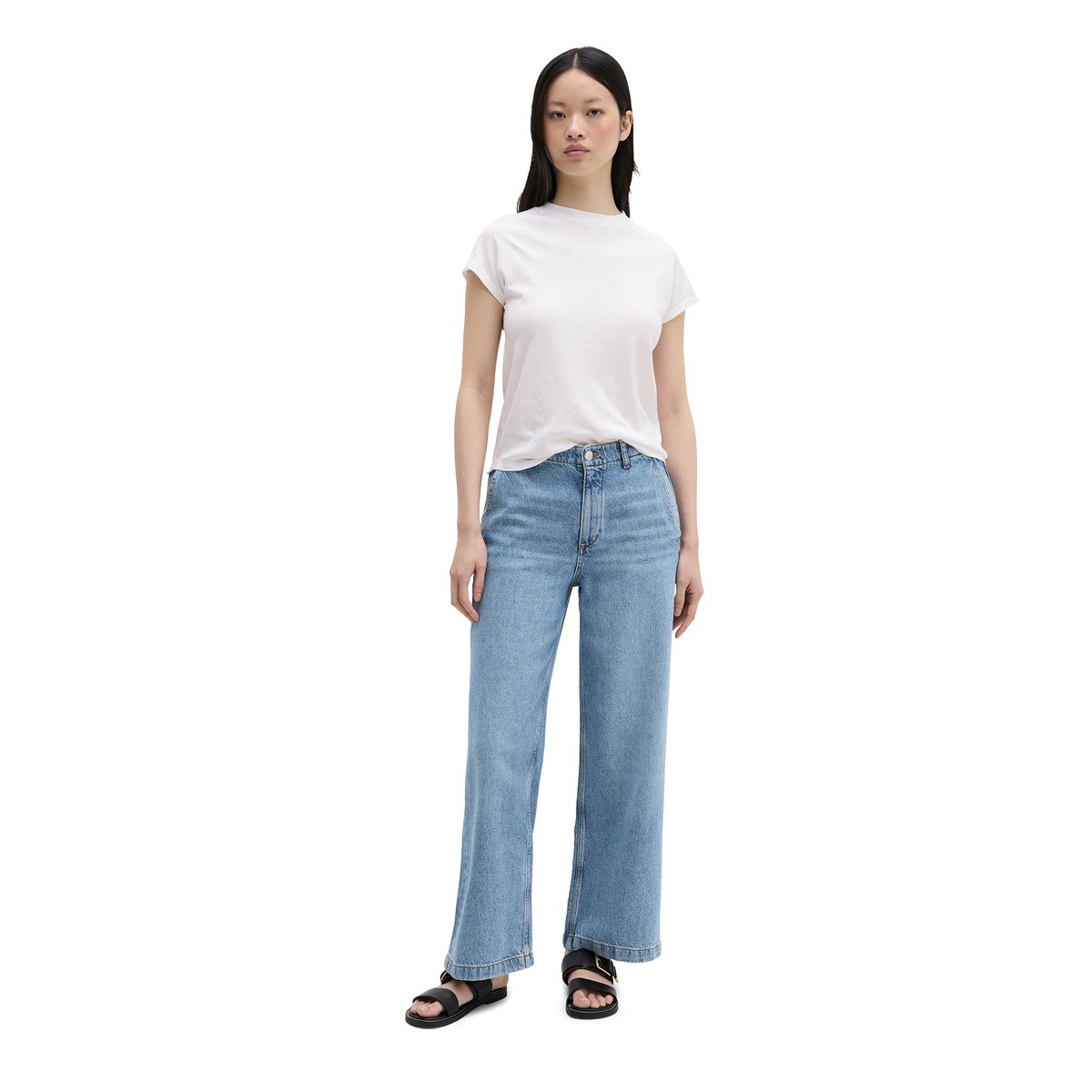 T-shirt regular en coton organique blanc, MARC O'POLO