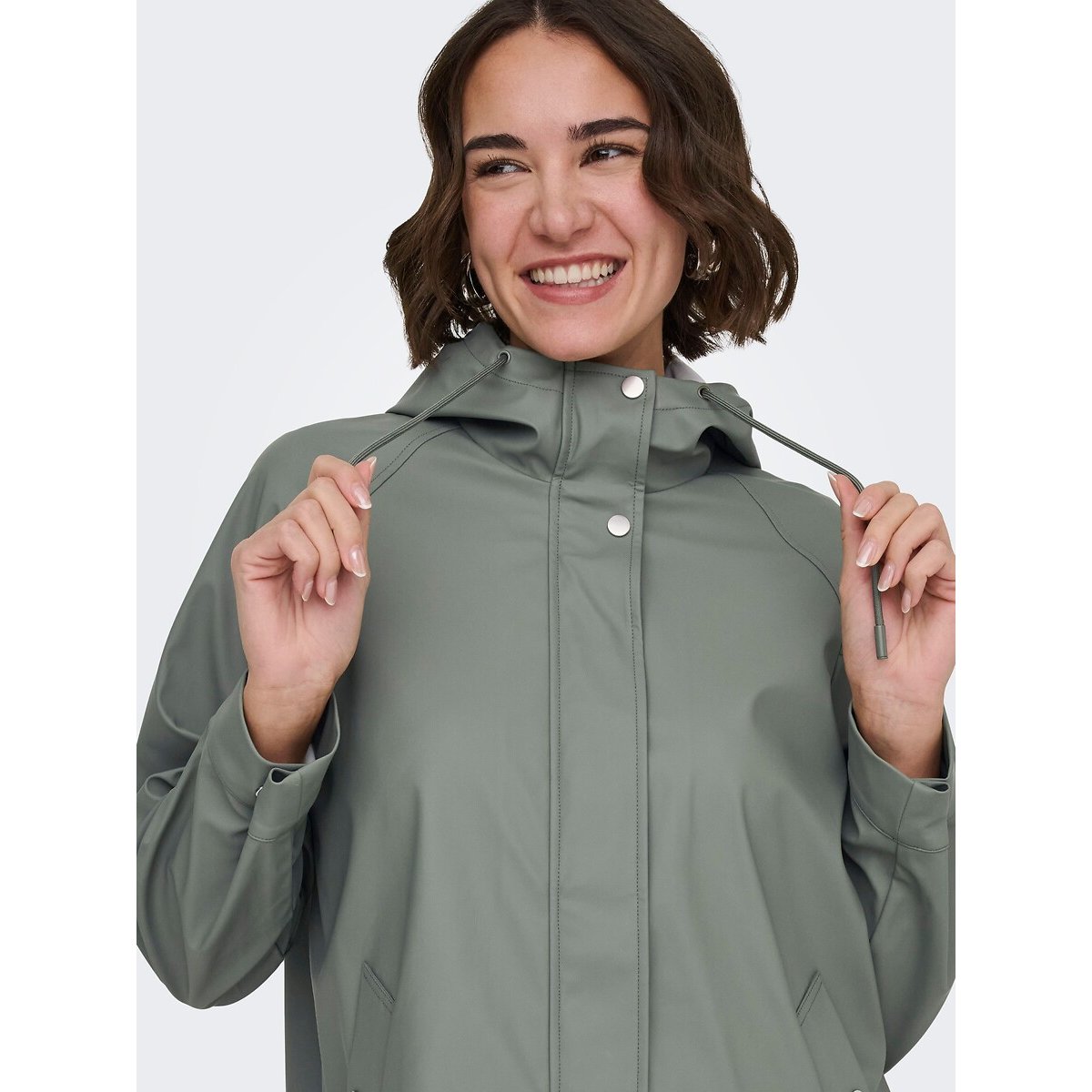 Mid-length hooded windbreaker sea green, ONLY