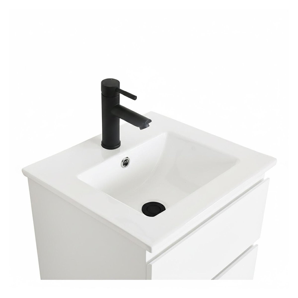 Meuble vasque suspendu 45cm avec plan céramique SORRENTO blanc satiné, MOB IN