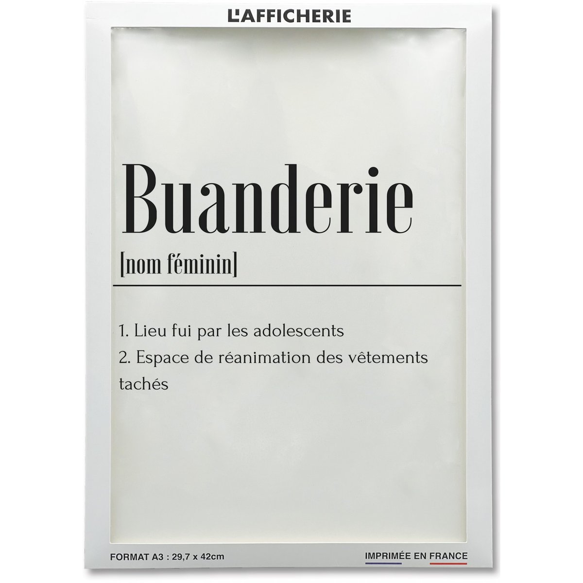 Affiche définition Buanderie blanc, L'AFFICHERIE