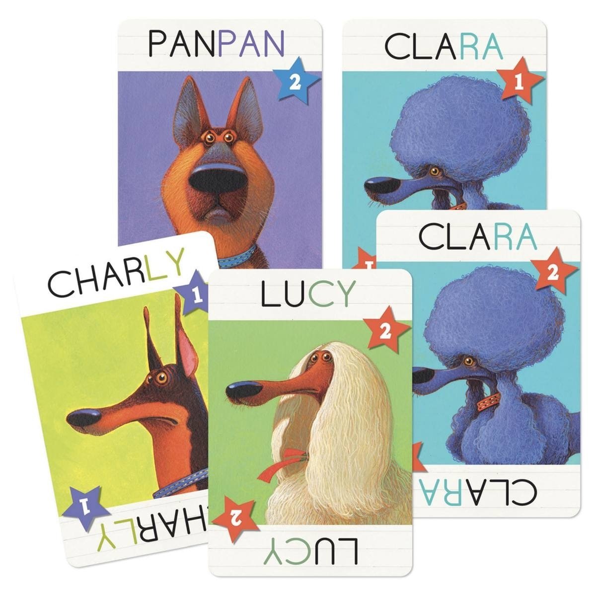 Top Dogs Jeu de mots et de rapidité multicolore, DJECO