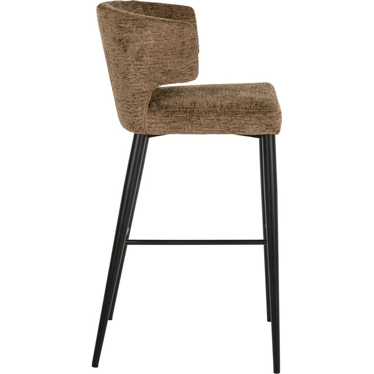 Tabouret de bar en tissu texturé brandy fusion, RECOLLECTION