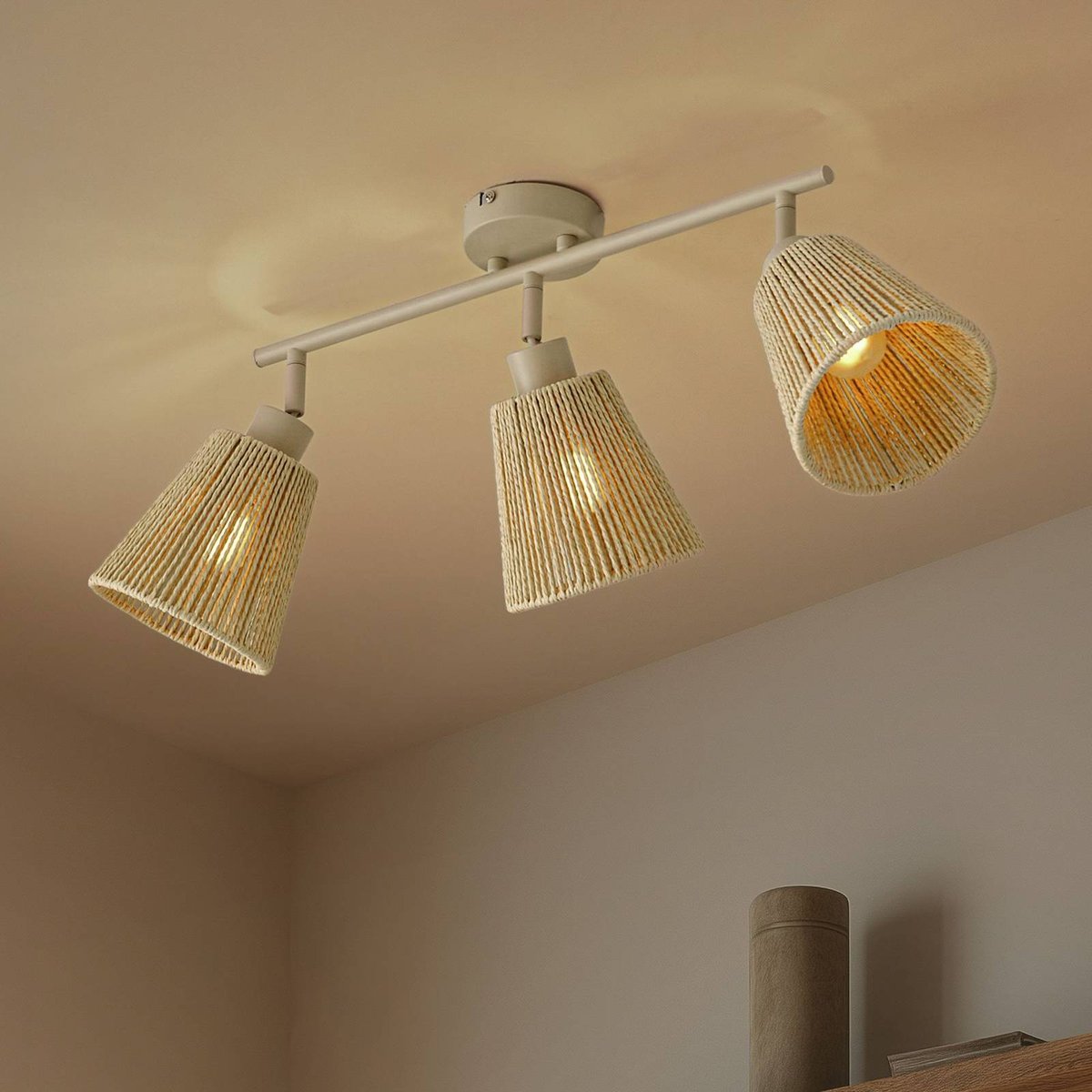 Plafonnier en papier scandinave, Anuva beige, LINDBY