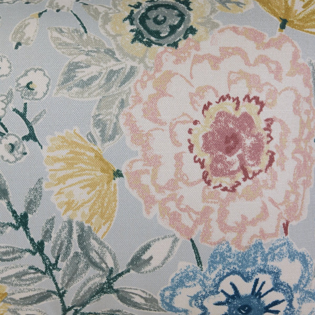 Housse De Coussin en Imprimé floral FLORABEL bleuté et multicolore, MADURA