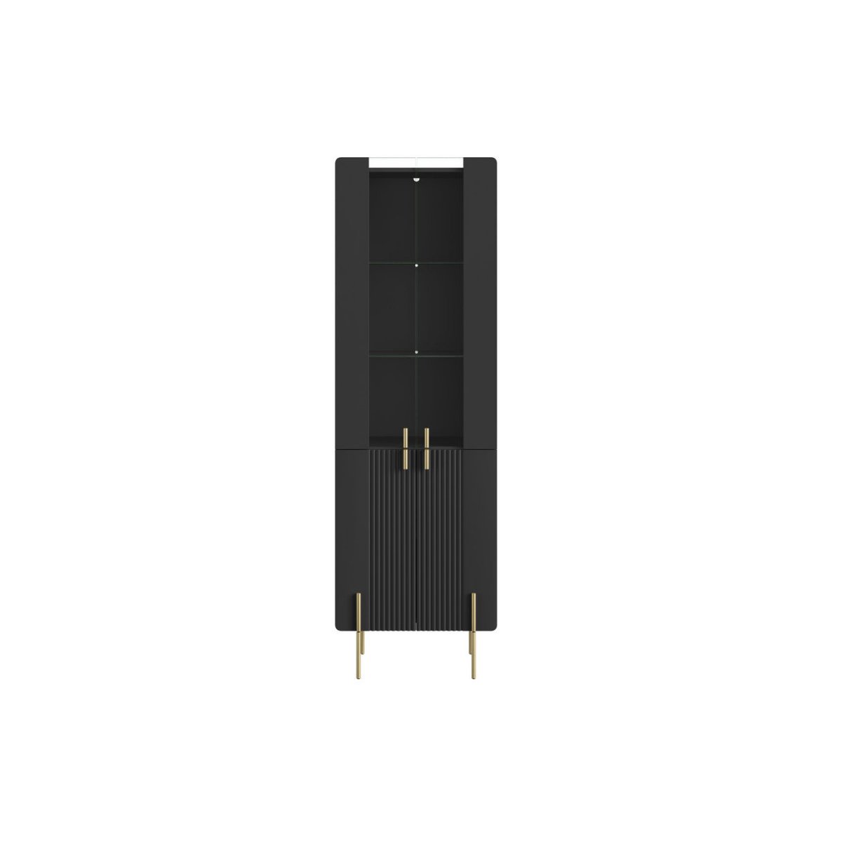 Vitrine 60 cm 2 portes, MATHILDE noir, BOBOCHIC