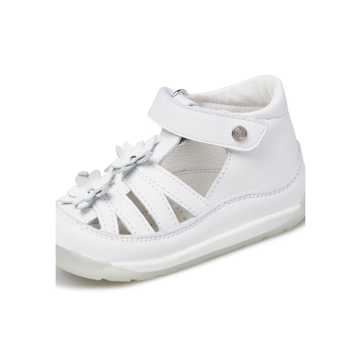 Sandales semi-fermées en cuir FERSIE blanc, FALCOTTO