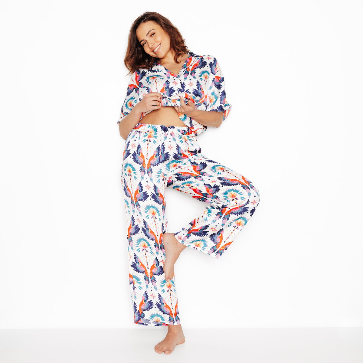 Pantalon pyjama GIRLY multico blanc, ROUGEGORGE LINGERIE