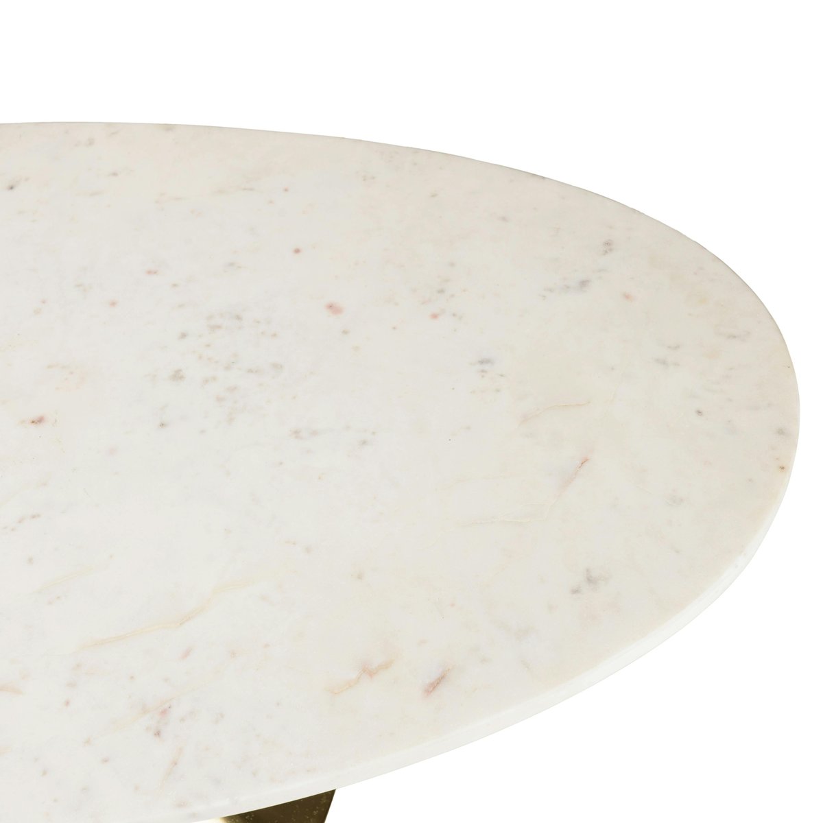 Table de salon ovale marbre blanc et pied doré ZALA blanc, PIER IMPORT