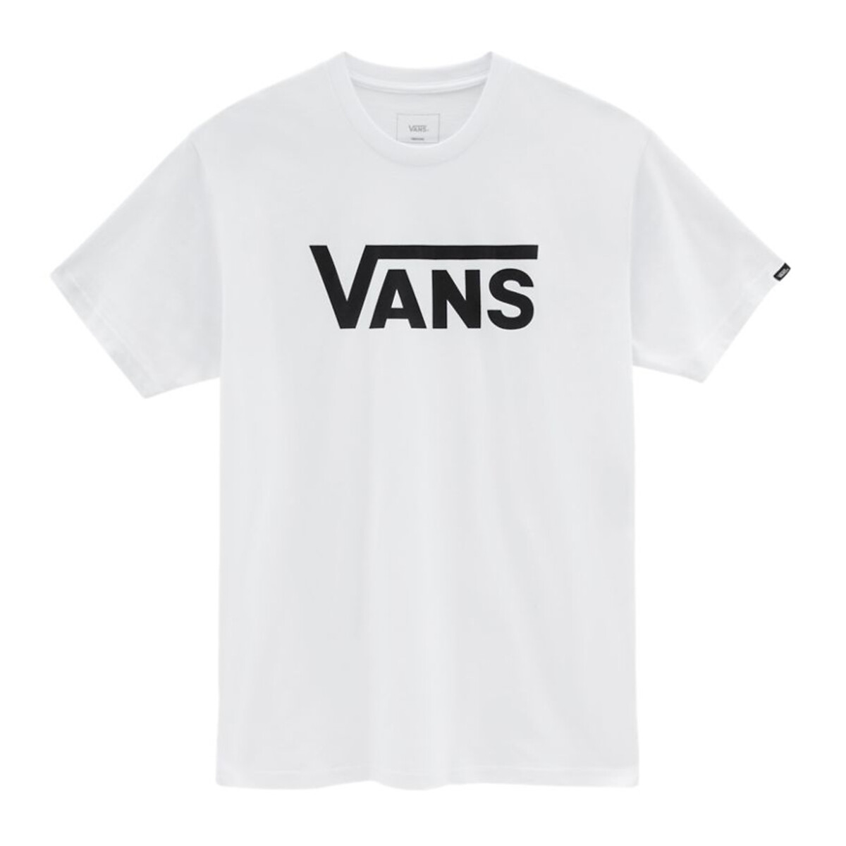 T-shirt col rond manches courtes imprimé devant blanc, VANS