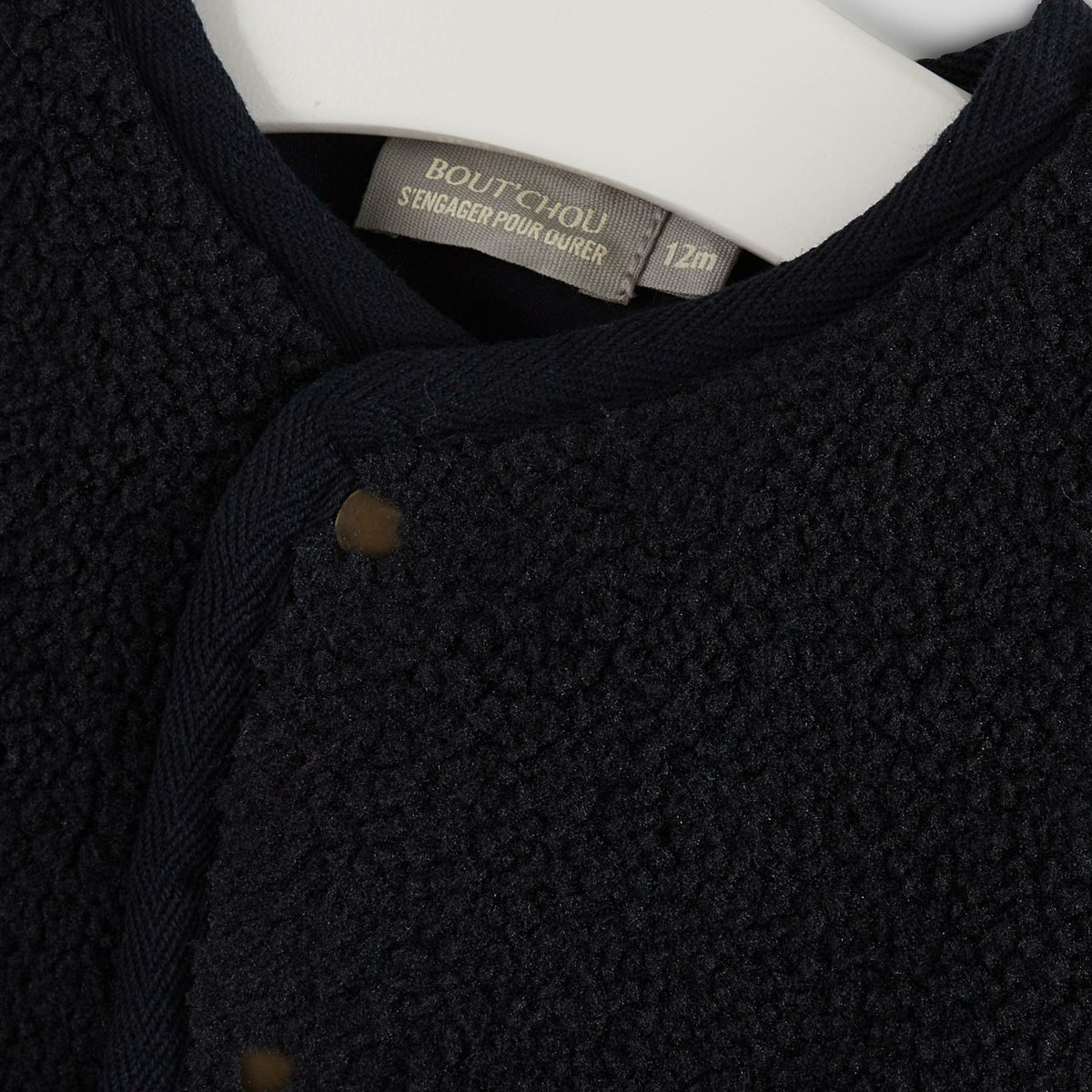 Gilet sans manches uni en sherpa marine, BOUT'CHOU