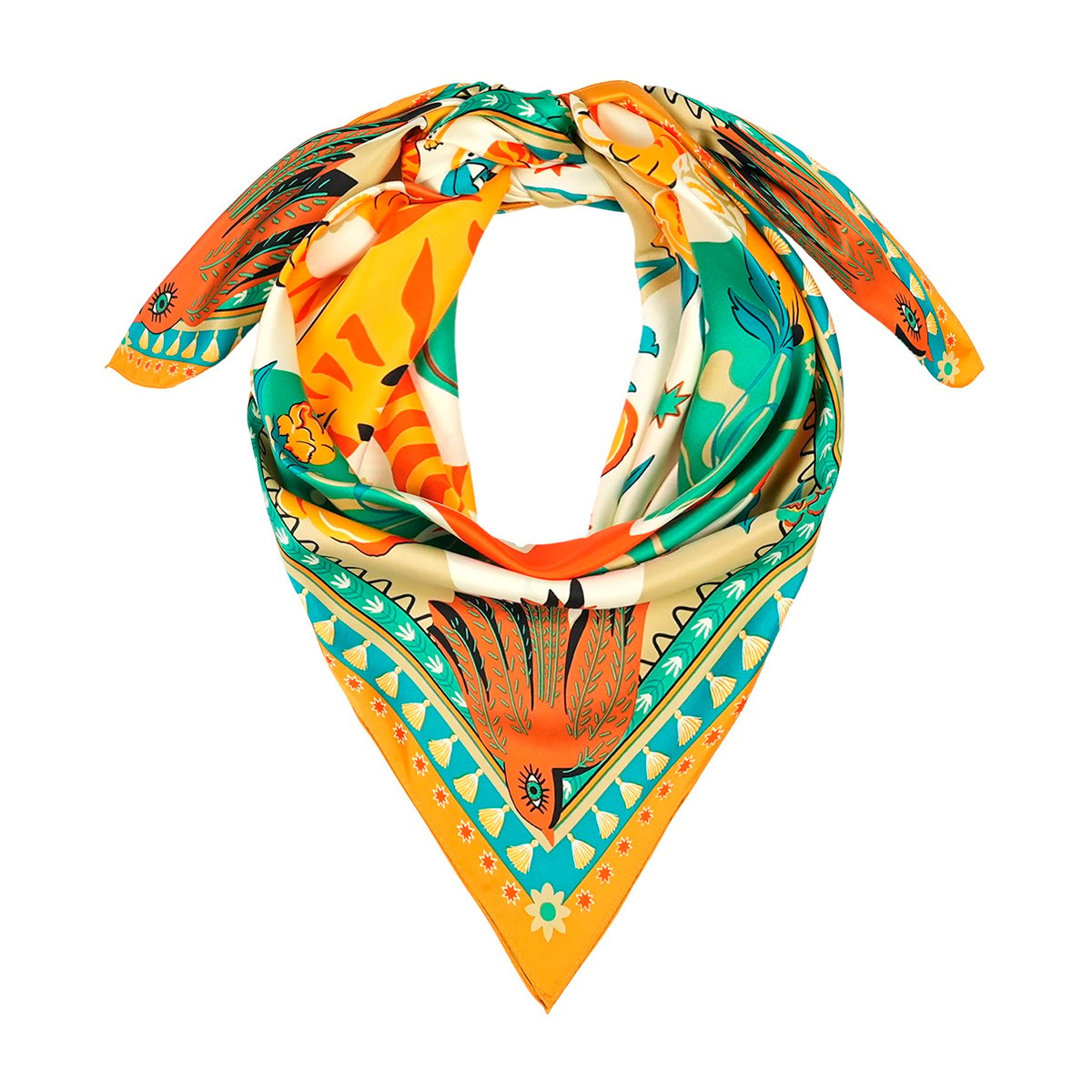 Foulard medium à motifs BANDIDAS vert, WILD