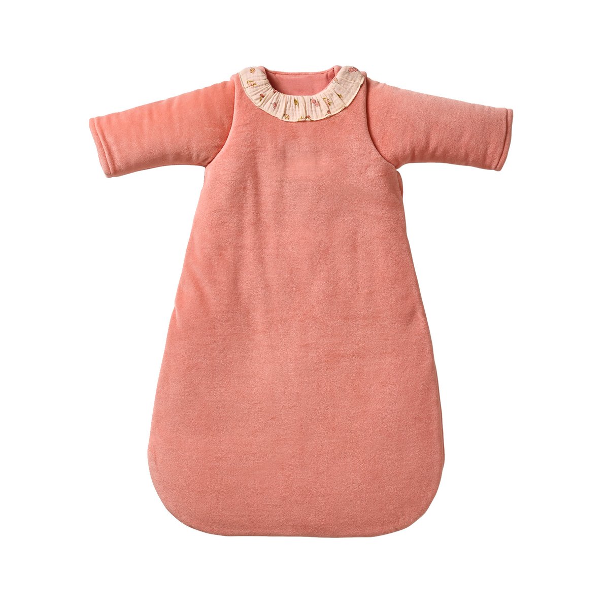 Gigoteuse manches longues velours Cocotte rose pêche, VERTBAUDET