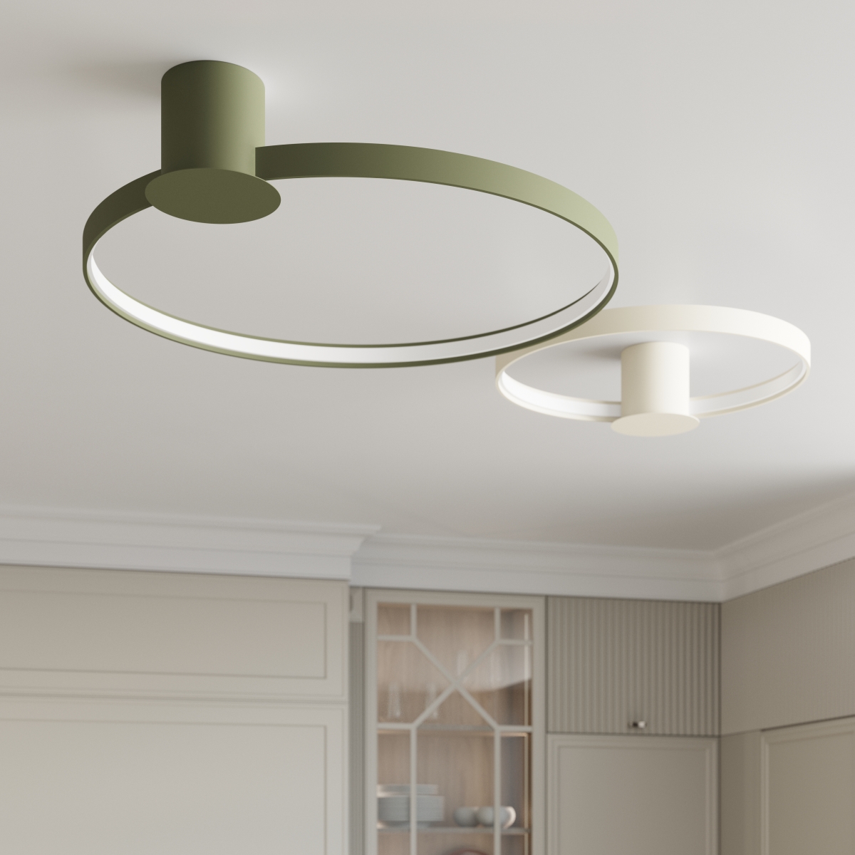 Plafonnier Aluminium Vert Olive LED 1 Rio vert olive, EDEN