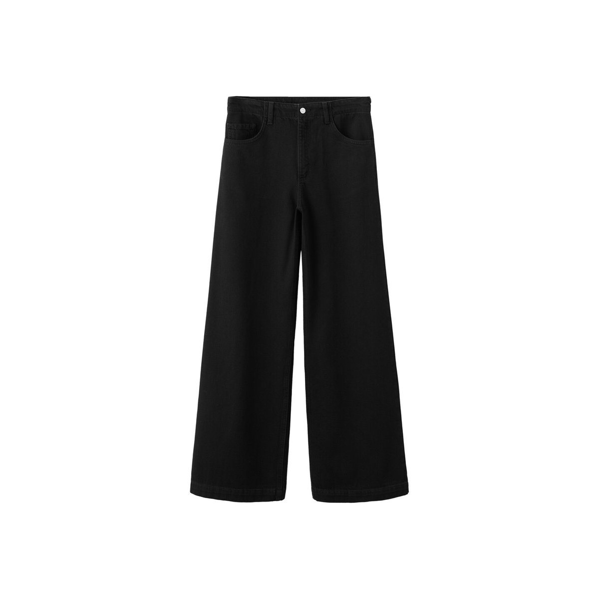 Jean large taille normale black denim, MANGO