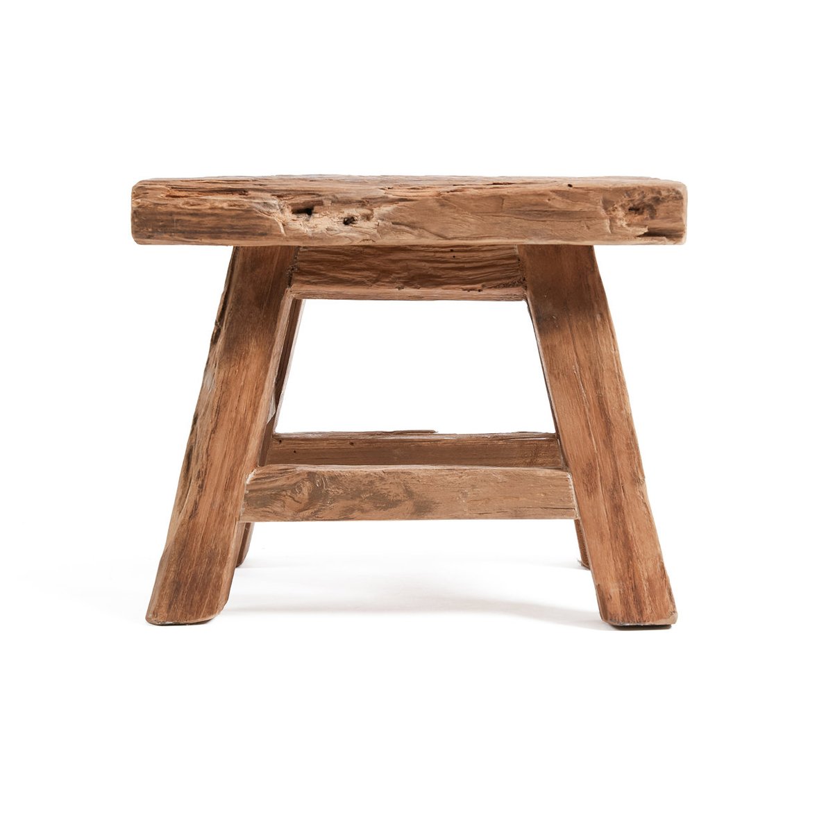 Tabouret en teck récupéré YOKE beige, BAZAR BIZAR