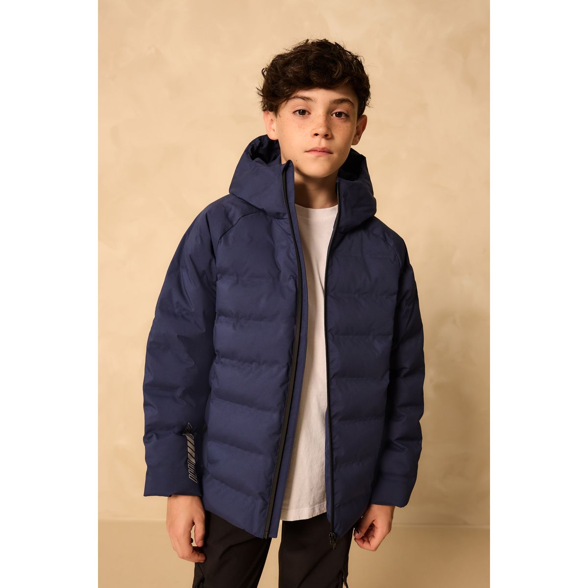 Veste à capuche semi-épaisse imperméable bleu marine, NEXT