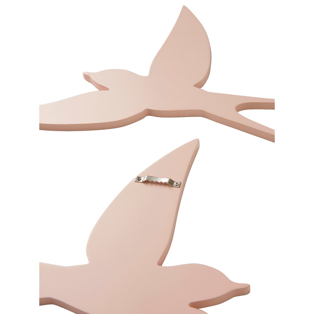 Lot de 3 hirondelles murales rose clair uni, VERTBAUDET