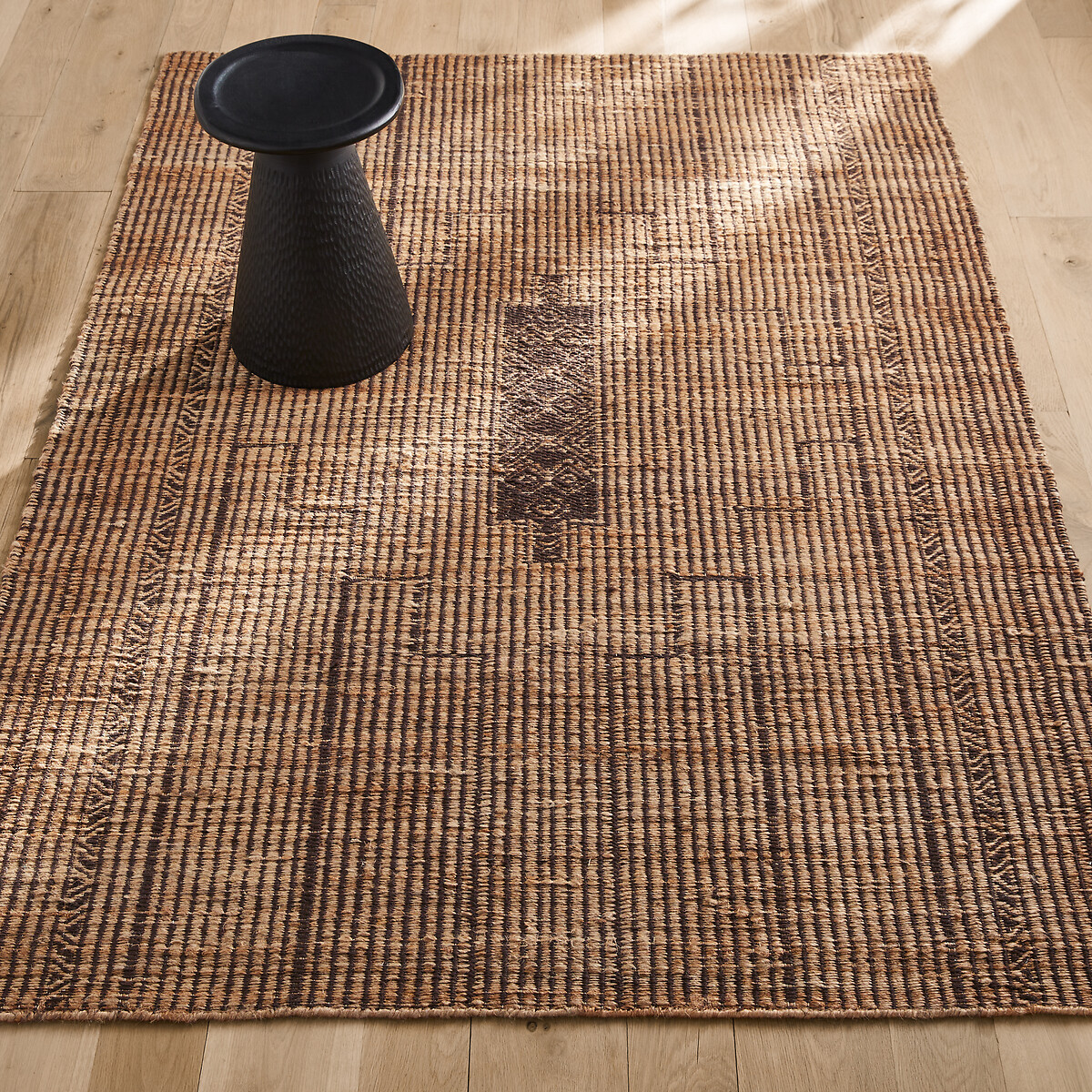 Tapis natte tissé jute et coton, Jutiss naturel, AM.PM