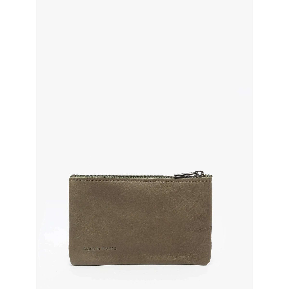 Porte-monnaie Oil cuir kaki, ETRIER